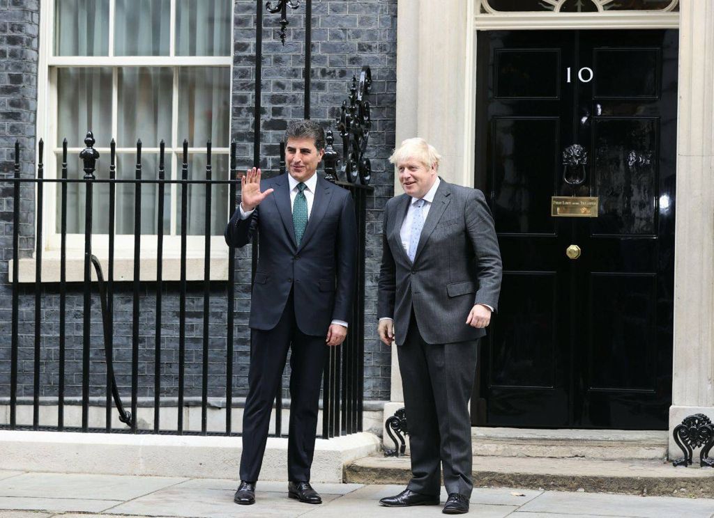 President Barzani meets with UK's PM Boris Johnson