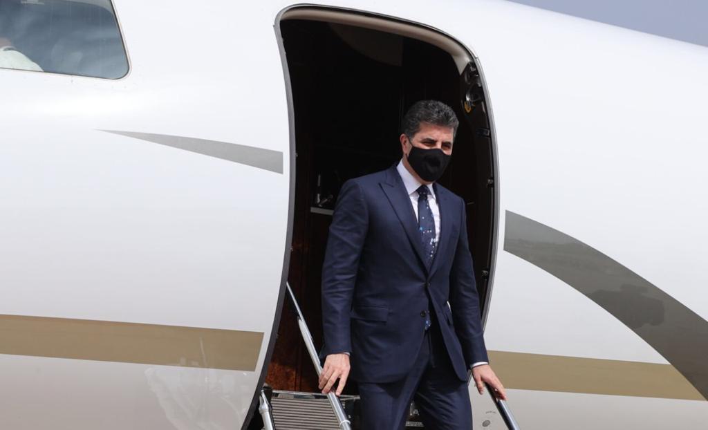 President Nechirvan Barzani arrives back in Erbil