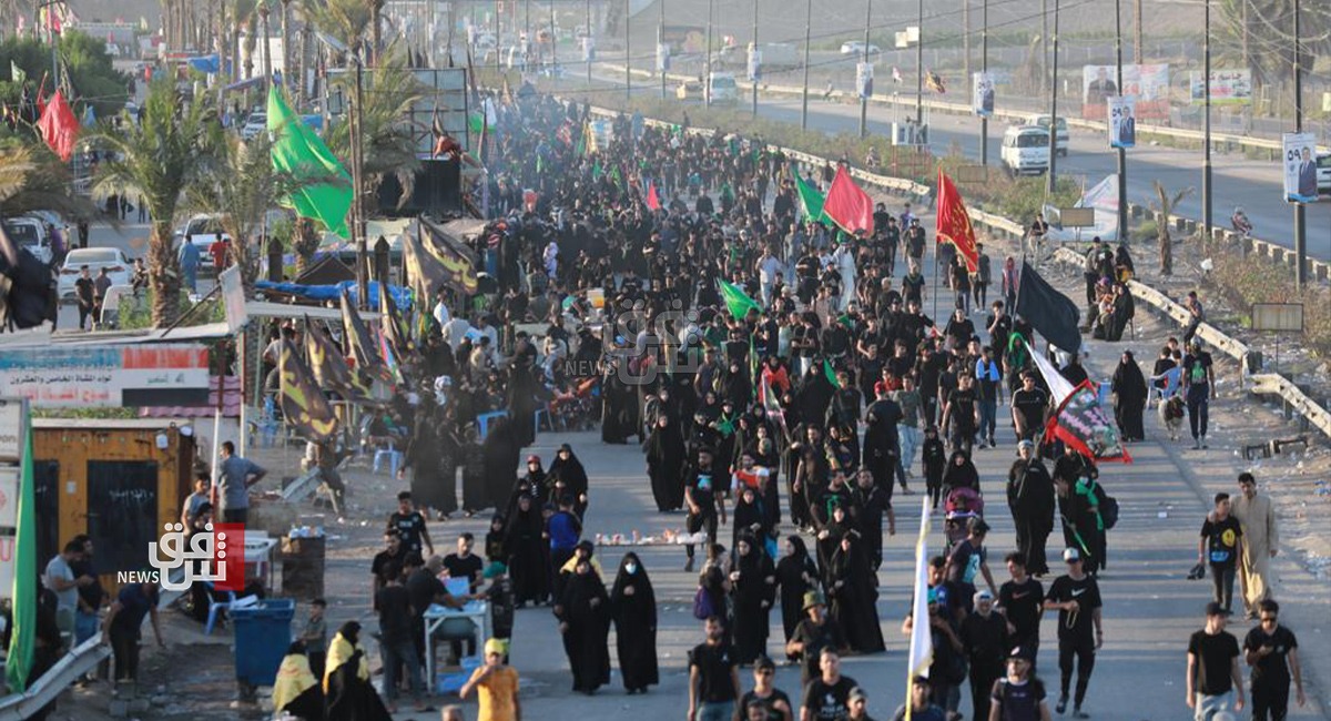 مسير الزائرين من المحافظات صوب بغداد المار الى كربلاء (صور)