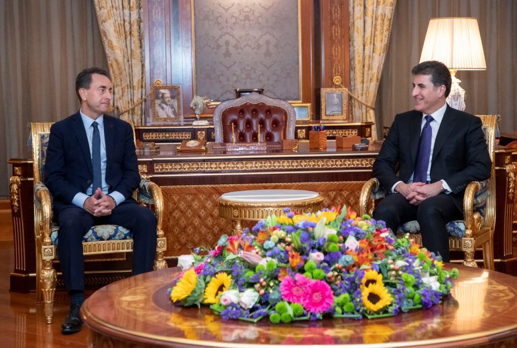 President Barzani hosts the new French ambassador to Iraq 