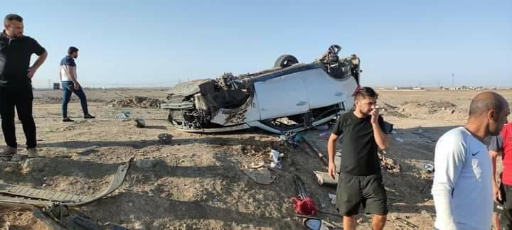 حادث مروري مروع يفتك بعائلة بغدادية على طريق الموصل.. صور