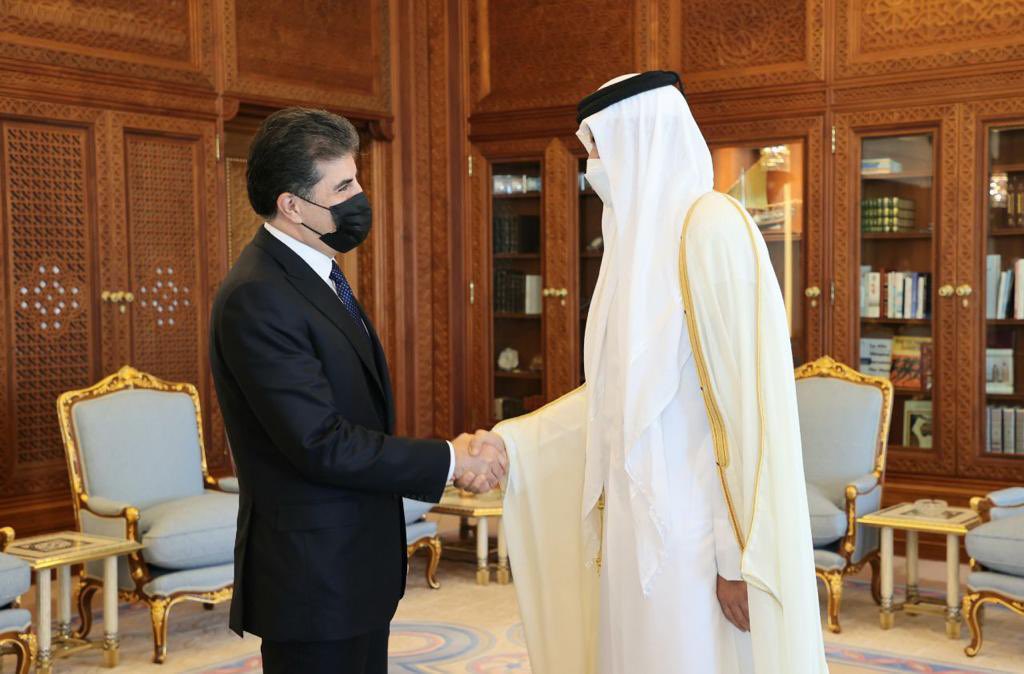 أمير قطر يجتمع مع رئيس إقليم كوردستان وهذا ما بحثاه