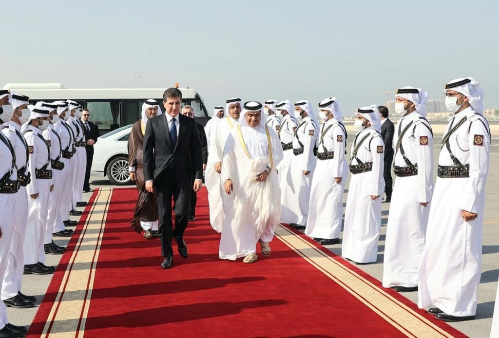 رئيس الاقليم يصل اربيل عائدا من دولة قطر
