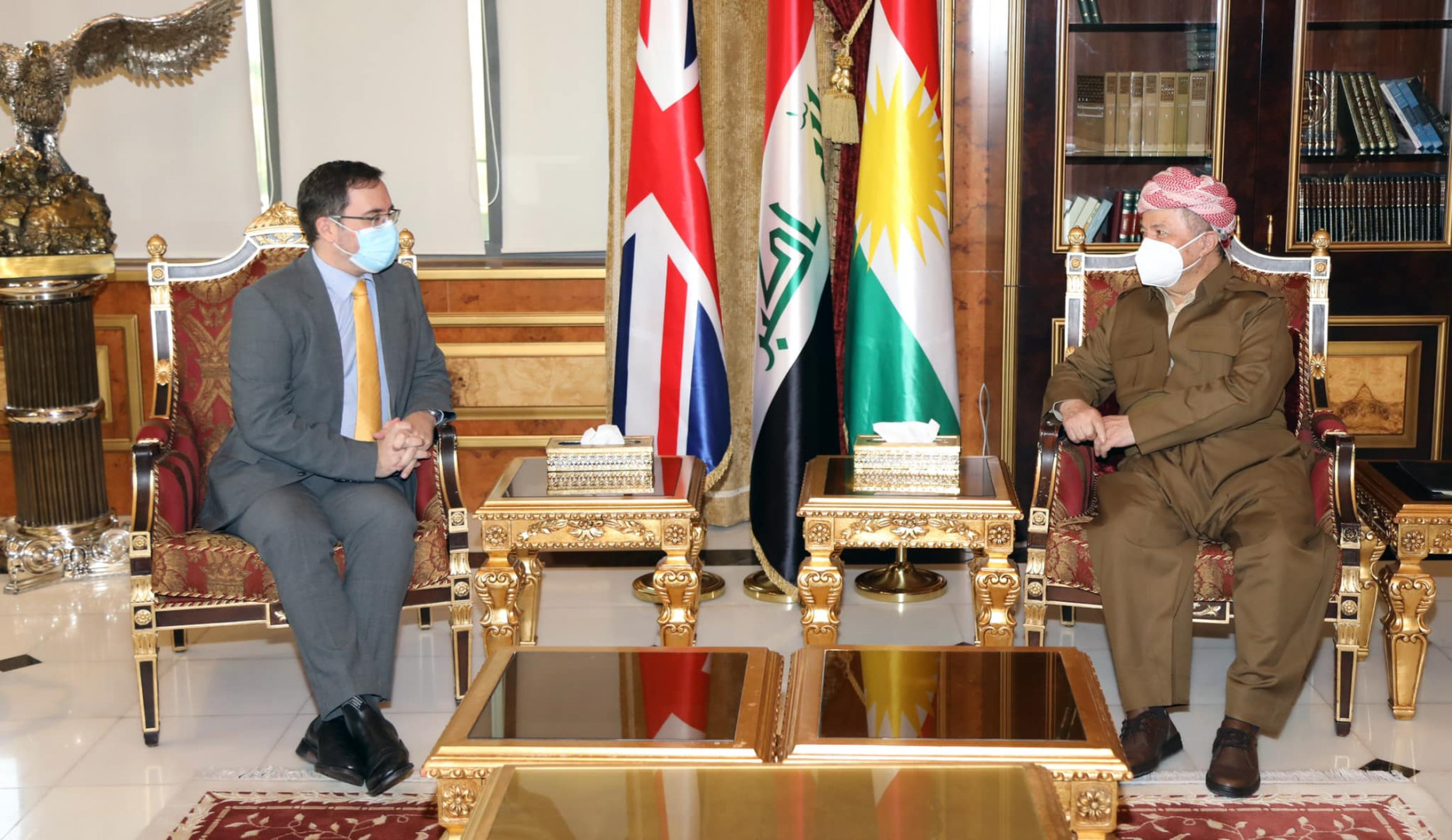 Masoud Barzani and UK's ambassador commend the Iraqi election