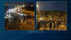 furious students in al-Sulaymaniyah block a main road to Baghdad 