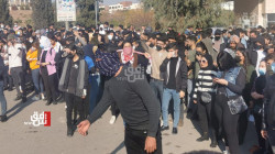 Students demonstrate for the fourth day in a row in Al-Sulaymaniyah, Kurdistan