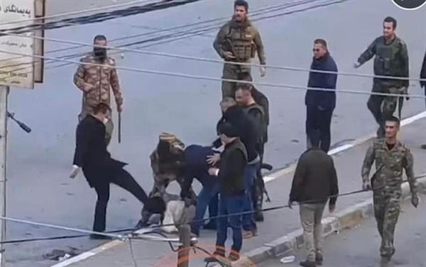 The Asayish forces arrest an officer for assaulting a demonstrator