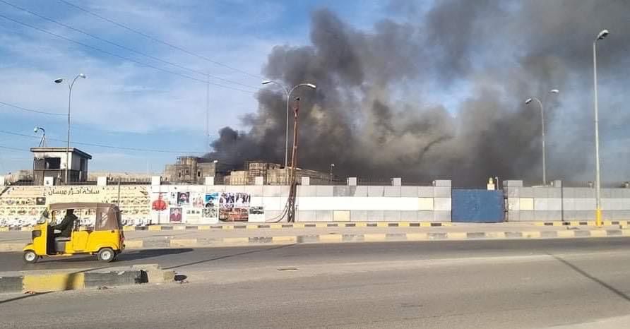  حريق كبير يندلع داخل مبنى محافظة ميسان.. صور 