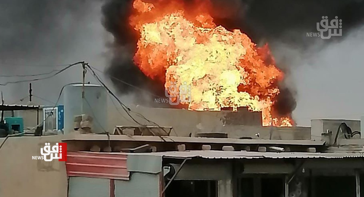 حريق يلتهم محطة وقود أهلية في زمار