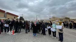 السليمانية .. تظاهرة لموظفي مستشفى عام لعلاج المصابين بكورونا (صور)