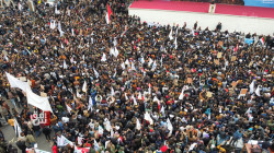 تجمع لانصار الحشد الشعبي بذكرى اغتيال المهندس وسليماني وسط بغداد في الكرادة (صور)