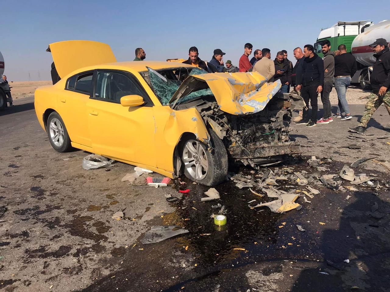  مصرع رجل أمن وسائق بحادث مروع على طريق موصل - بغداد 