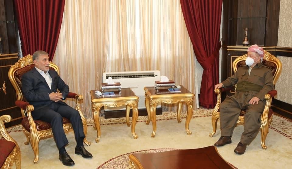 Masoud Barzani discuss the election results with Ezzat Shabender 