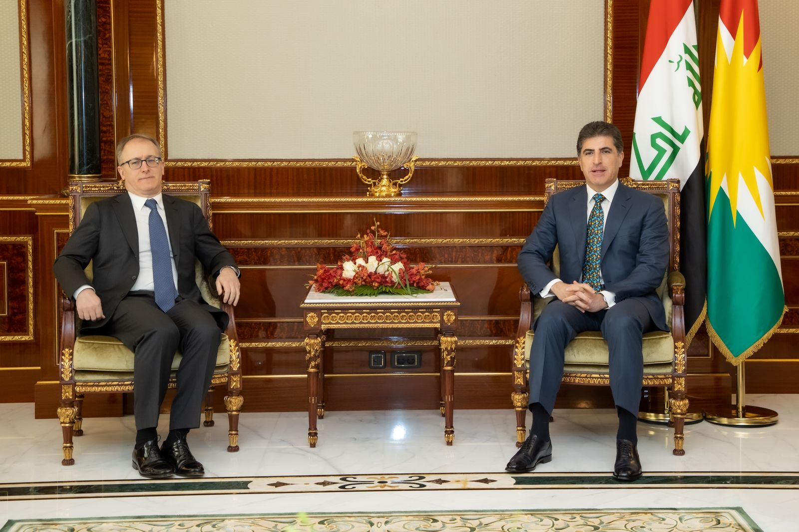 President Barzani meets with Italys Ambassador to Iraq