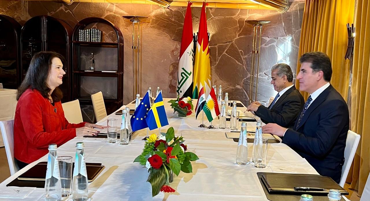 President Nechirvan Barzani meets in Munich with Sweden’s Foreign Minister 
