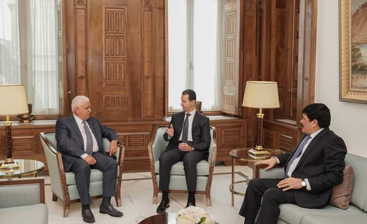 Al-Assad and al-Fayyadh warn of "pro-terrorist" states' efforts to revive terrorism 