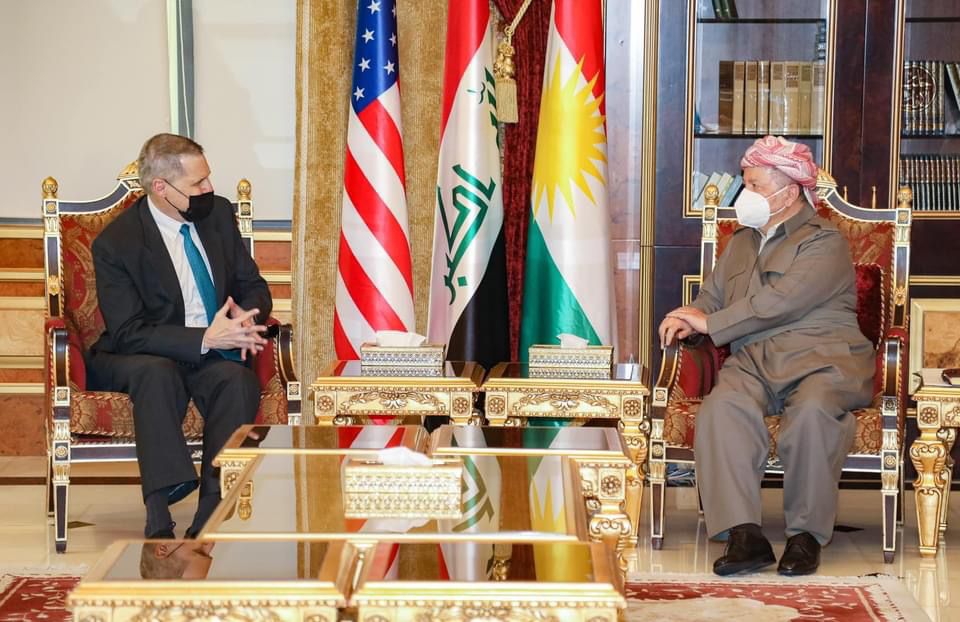 Masoud Barzani meets with high-level US diplomats near Erbil