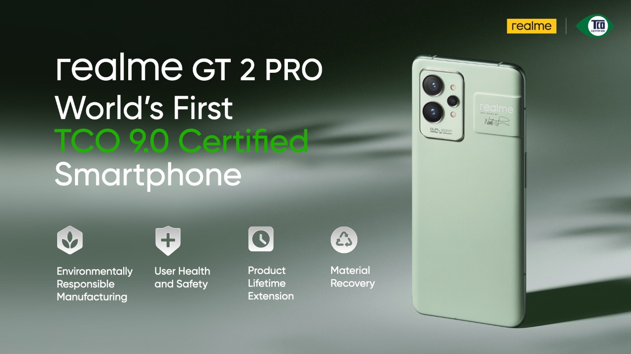 realme GT 2 Pro يصبح أول هاتف ذكي معتمد من TCO 9.0 في العالم