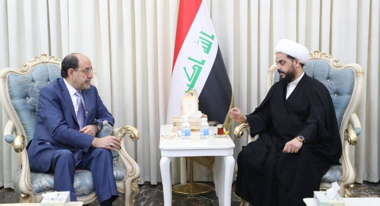 المالكي والخزعلي يؤكدان على إيجاد حلول سياسية تمنع وصول الوضع العراقي لحالة "الخطر"