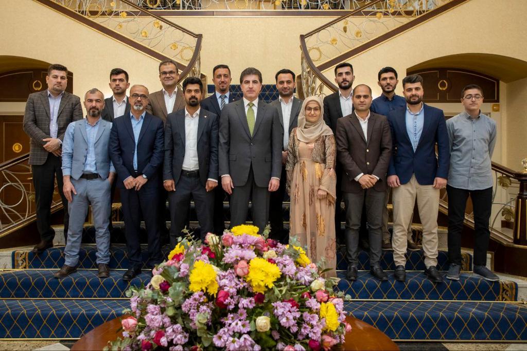 President Barzani receives the volunteers who contributed to adding the Sorani dialect to Google Translate 