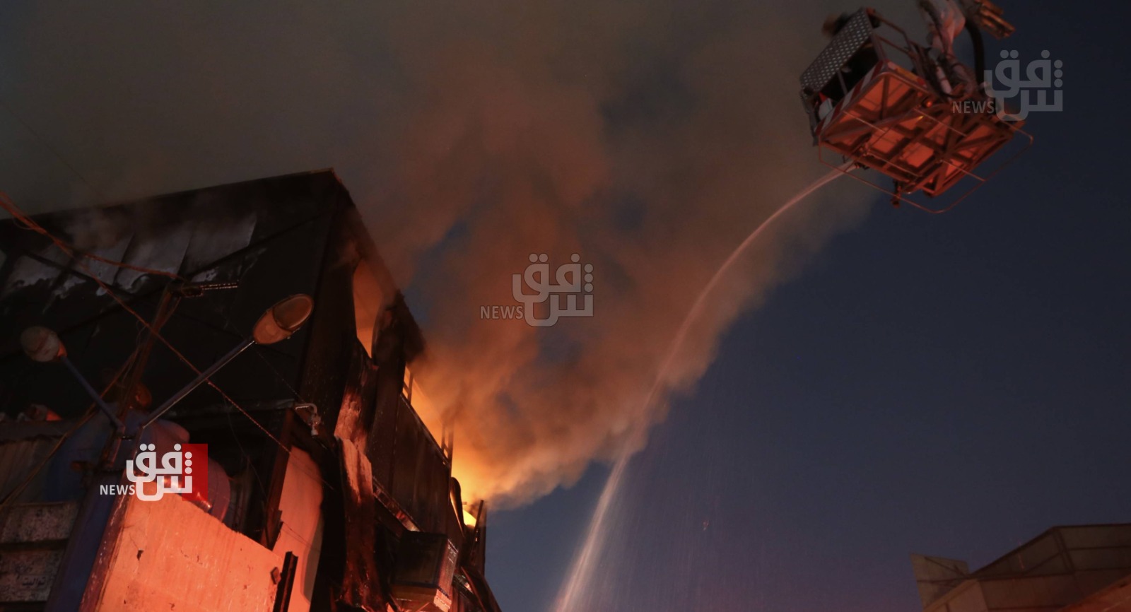 حريق في سوق بمدينة الصدر ببغداد