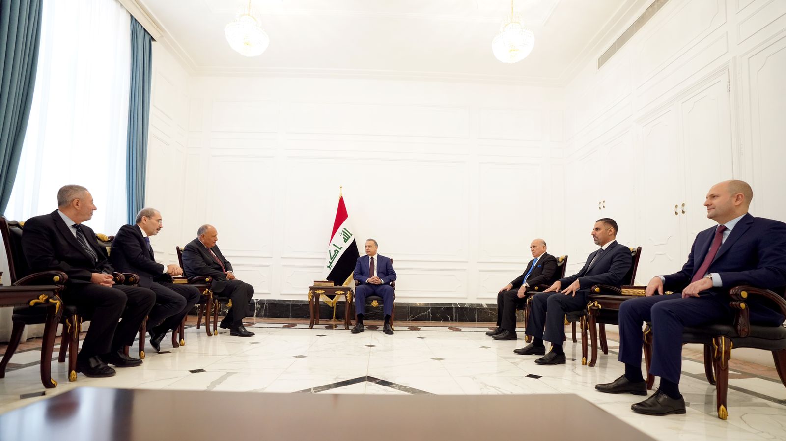 AlKadhimi receives Egyptian and Jordanian foreign ministers 
