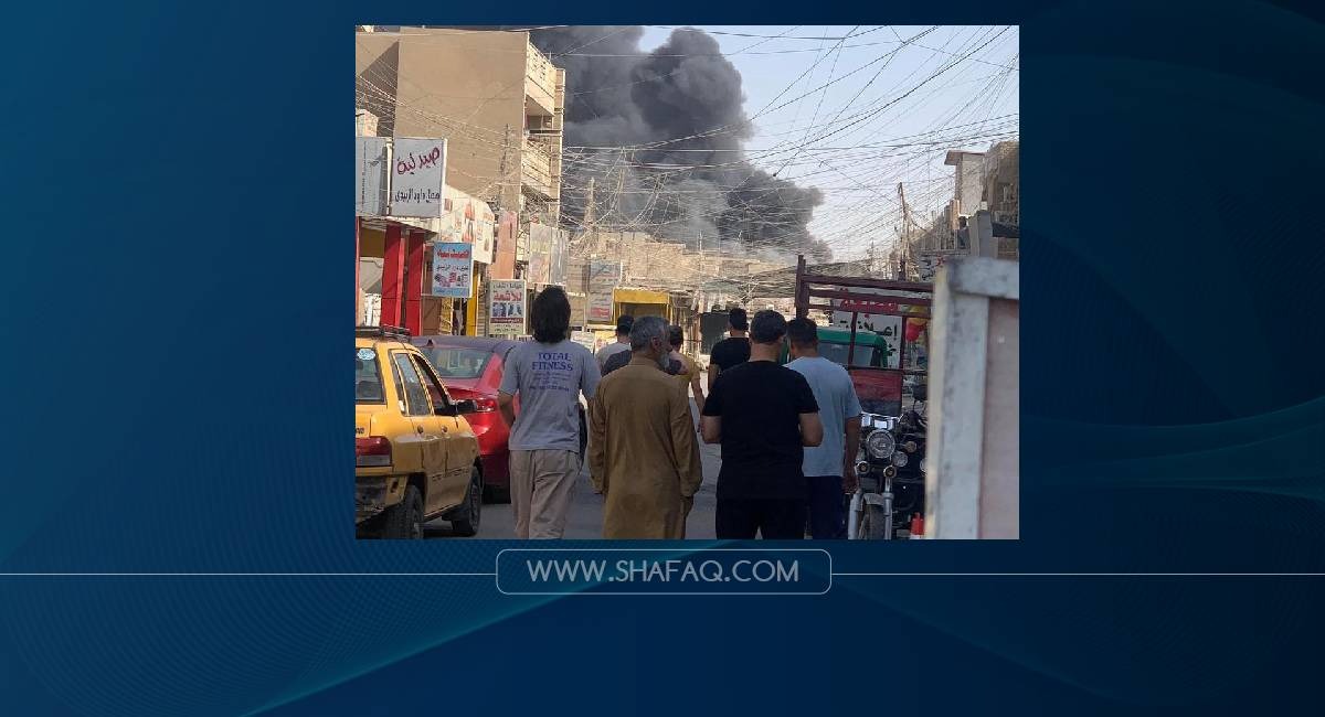 اندلاع حريق كبير داخل سوق ابو دشير جنوبي بغداد