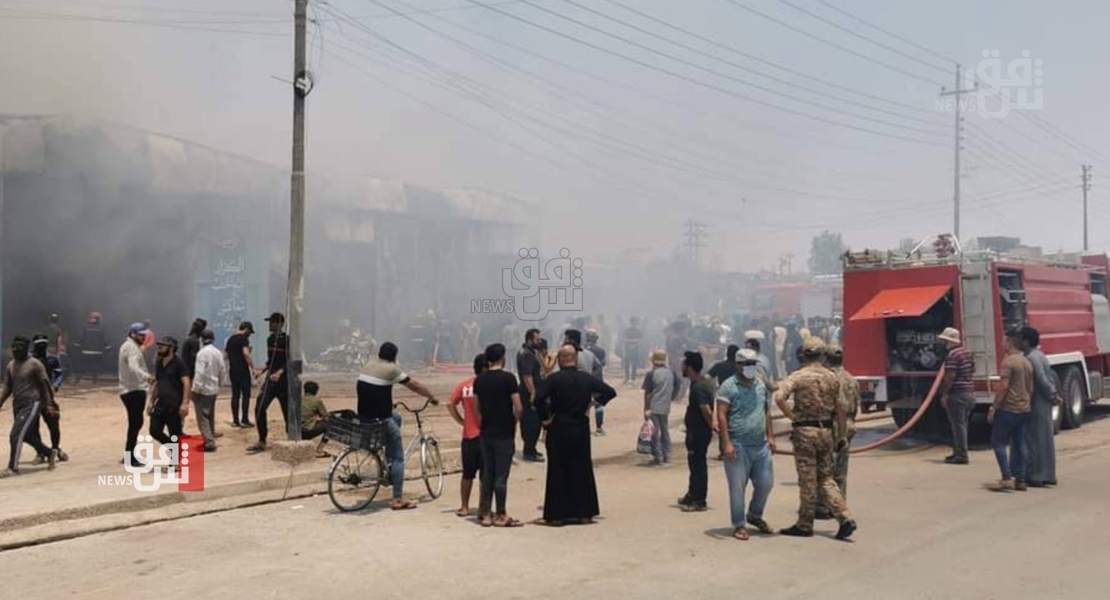 حريق بسوق "النبي" في الموصل وصهريج وقود يتسبب بإضرام النار بسيارتين في ذي قار