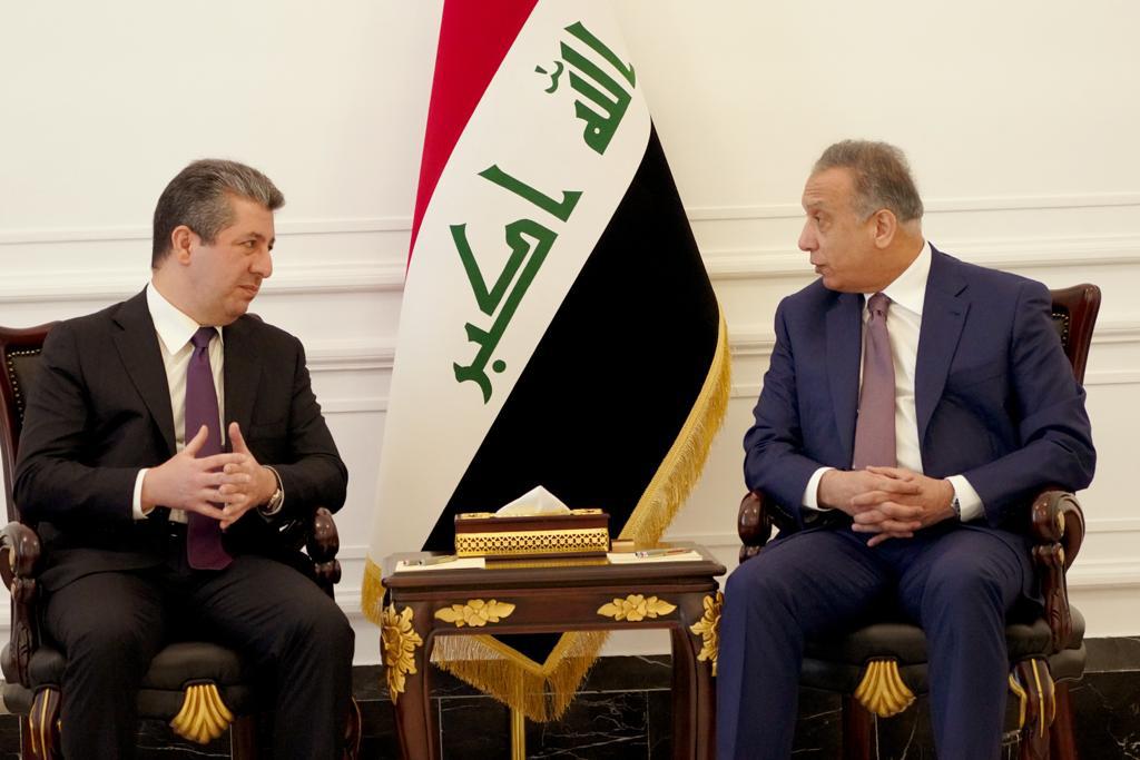 Masrour Barzani meets Al-Kazemi in Baghdad