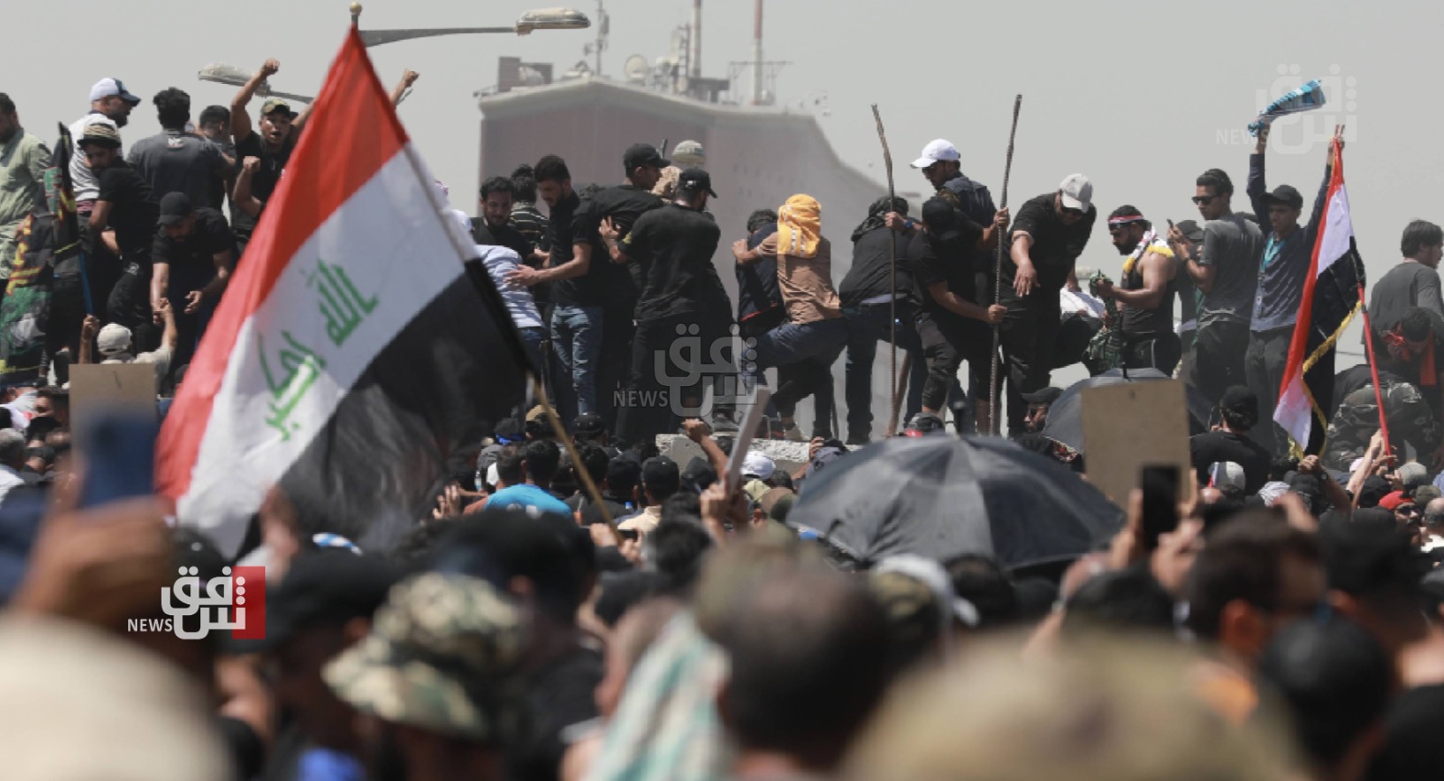 Demonstrators break into the Iraqi parliament's headquarters in Basra 