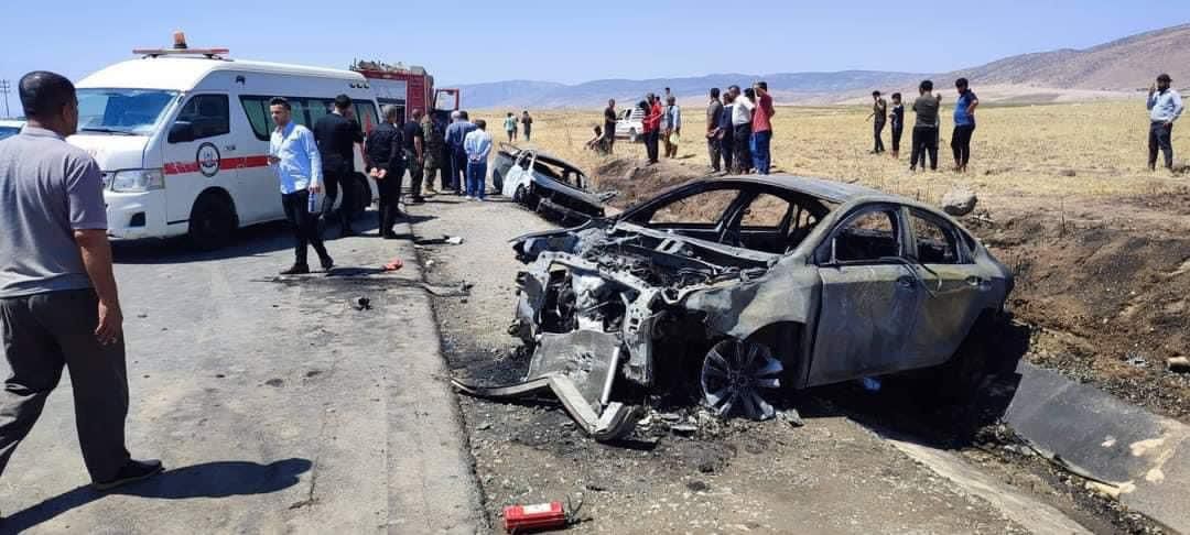 "رداءة البنزين" تحرق سيارتين على طريق أربيل - دهوك 