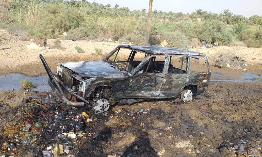 اصابة شخصين واحتراق مركبة في حادث تصادم جنوبي العراق