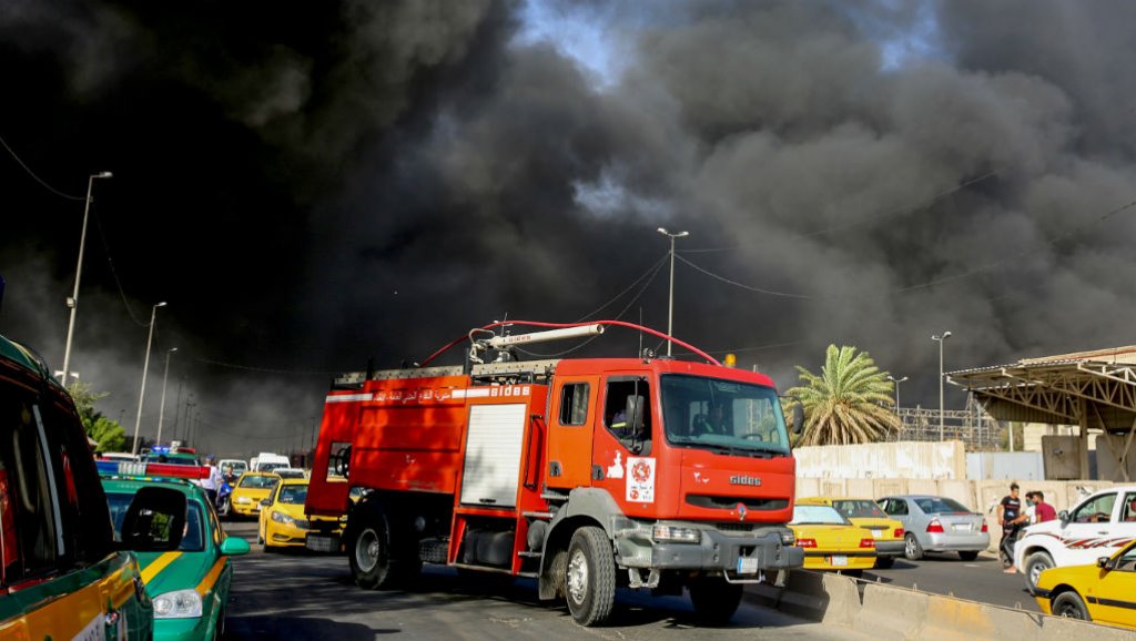 حريق أعقبه انفجار داخل مجمع تجاري بمنطقة الشعلة في بغداد