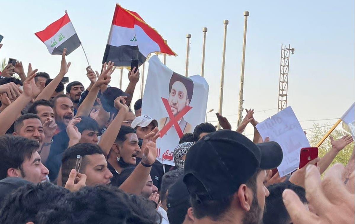 إجراءات أمنية ترافق تظاهرة في ساحة النسور ببغداد (فيديو)