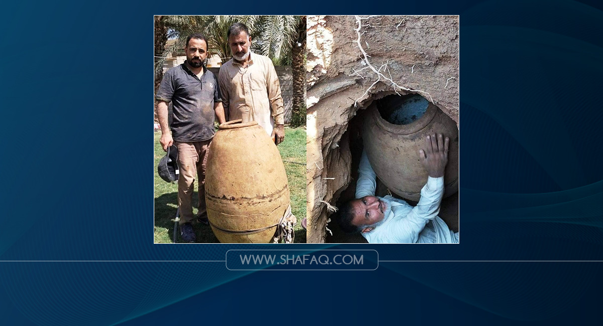 في صلاح الدين .. حفر بئر يقود إلى "جرة تابوتية" تعود للعصر الآشوري