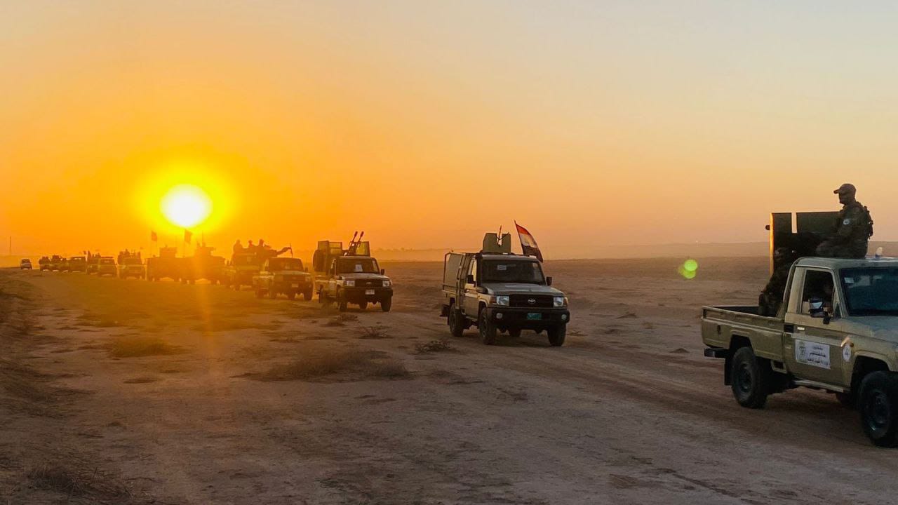 PMF and Iraqi army launch a large-scale operation in a grand desert between three governorates 