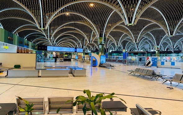 اطلاق صافرات الأنذار في مركز الدعم الدبلوماسي بمطار بغداد الدولي