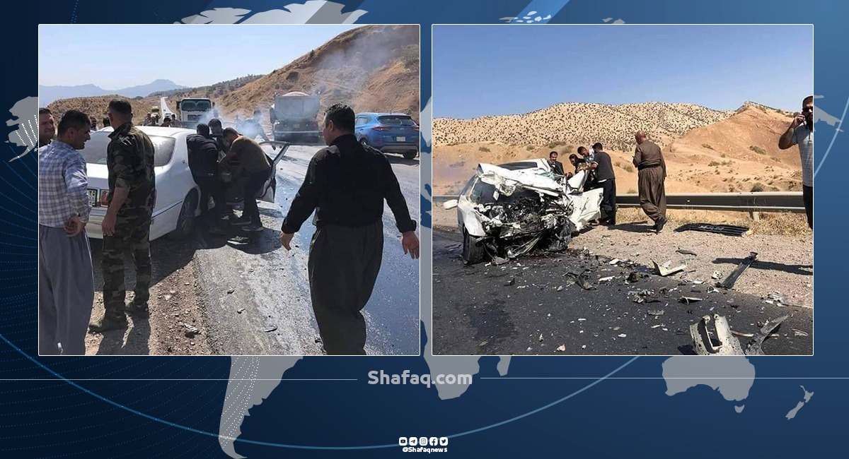 مصرع خمسة عناصر  من قوات البيشمركة بحادث سير مروع في السليمانية