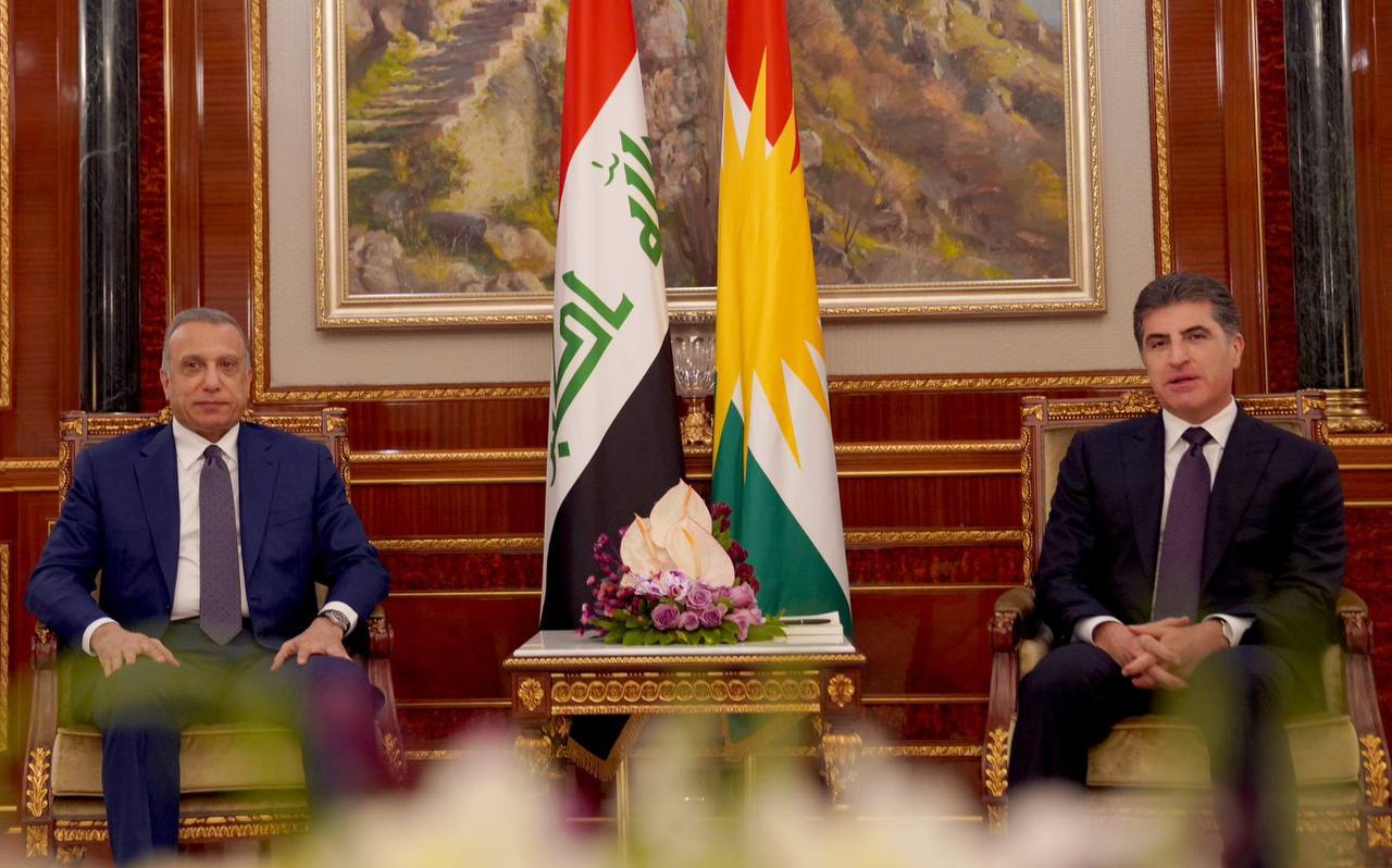 President Barzani meets with PM al-Kadhimi in Erbil