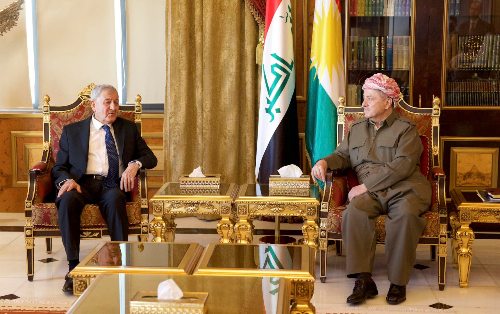 مسعود بارزاني والرئيس العراقي يؤكدان دعمهما لحكومة السوداني