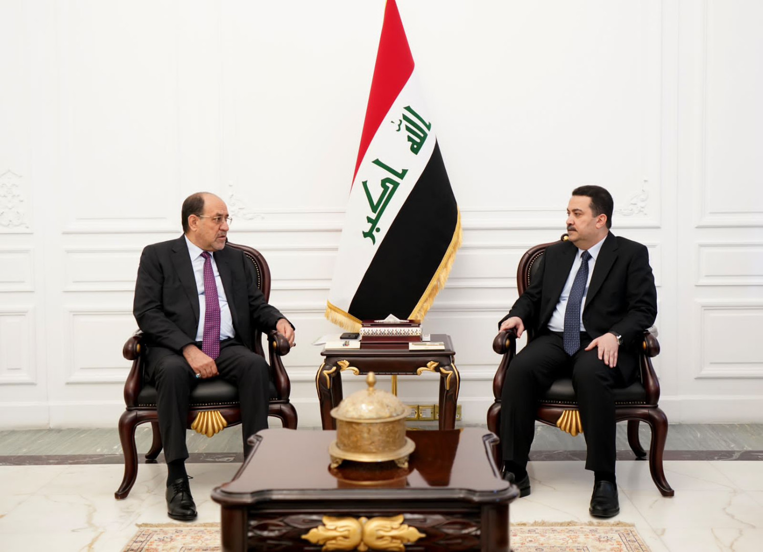 Al-Maliki, al-Hammoudi reiterate commitment to supporting al-Sudani's government