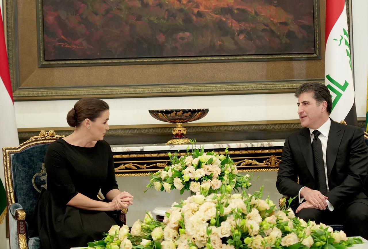 رئيس اقليم كوردستان يبحث مع الرئيسة الهنغارية في اربيل ملفات ذات اهمية مشتركة