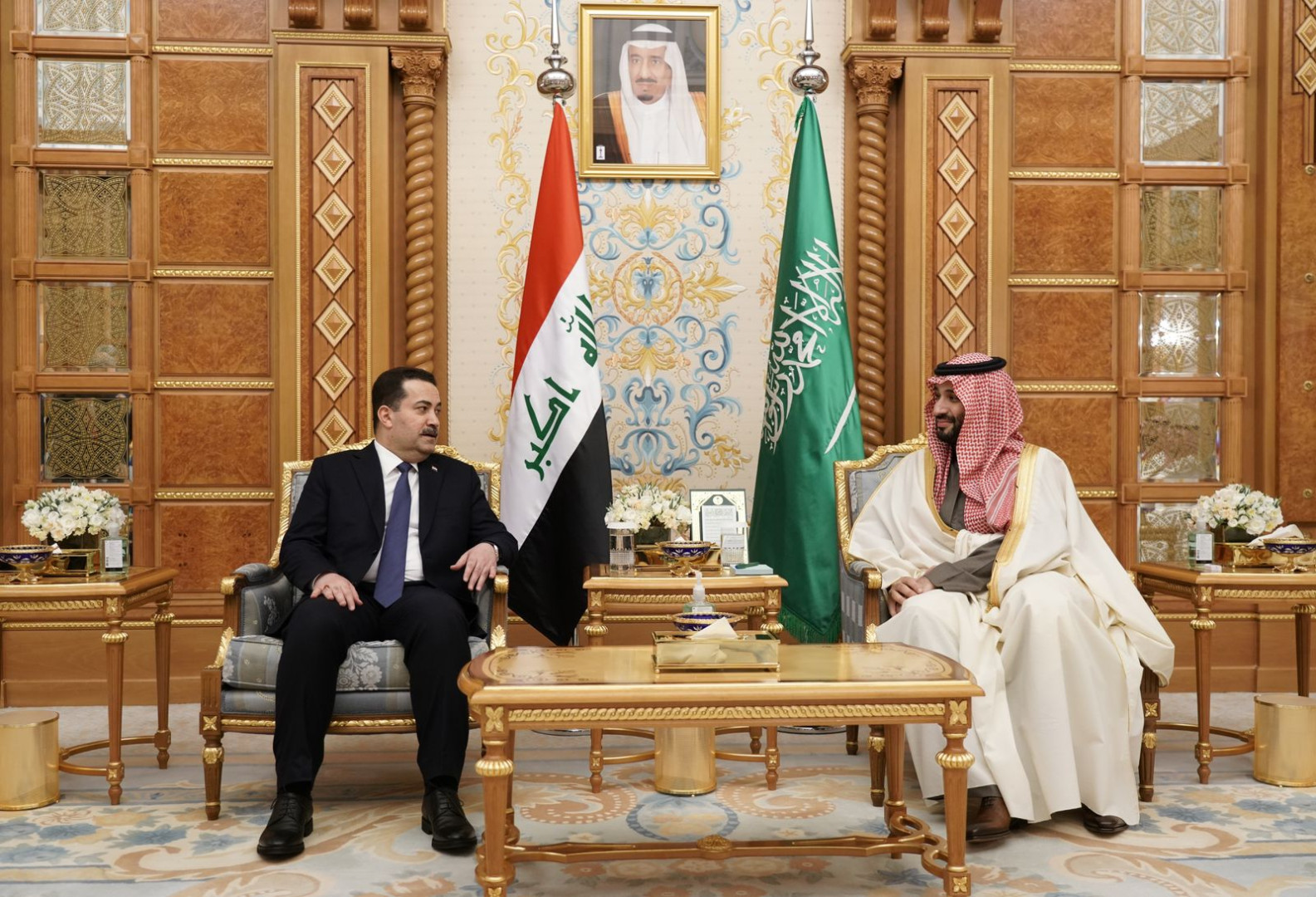 Al-Sudani Meets with Saudi Crown Prince in Riyadh