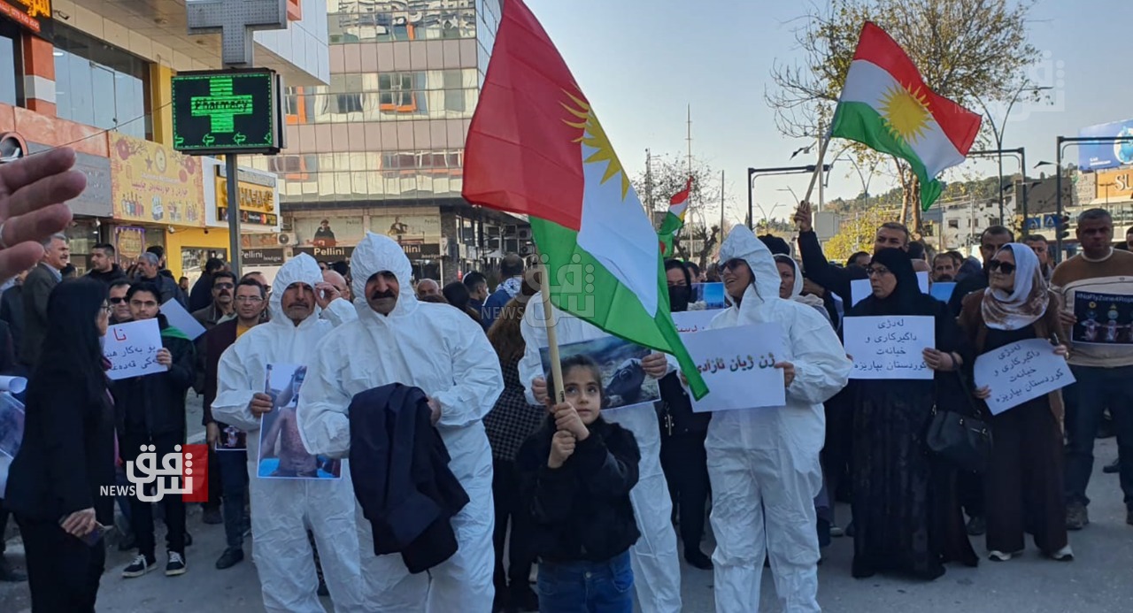 تظاهرة في السليمانية تندد بـ"كيمياوي" الاتراك و"اعتداءات" ايران على الكورد (صور)