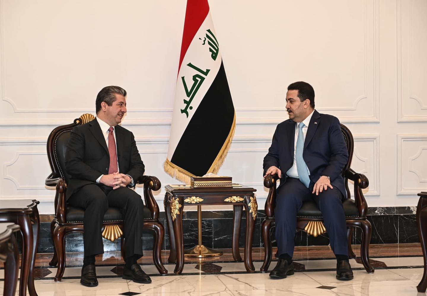 Al-Sudani meets with Masrour Barzani in Baghdad