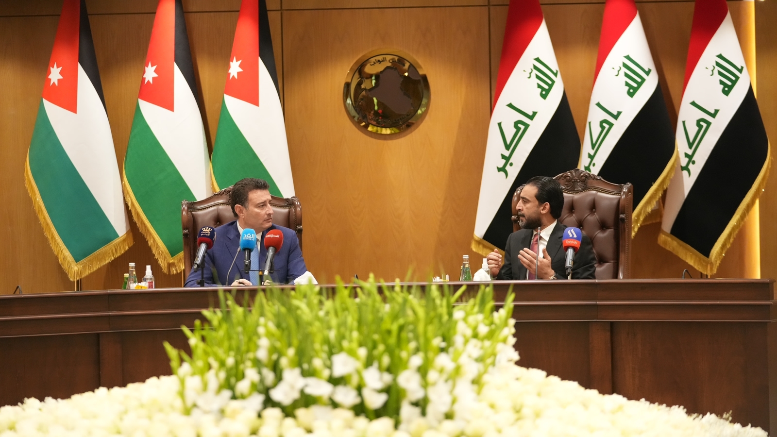 Iraqi and Jordanian parliament speakers discuss legislative steps toward economic integration
