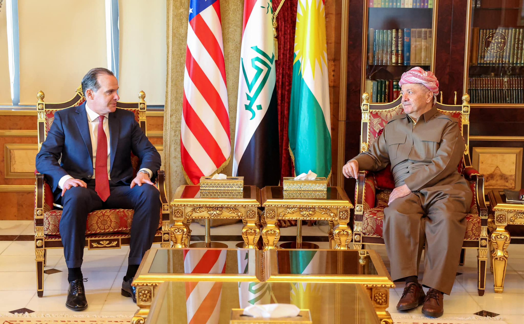 President Masoud Barzani discussed the latest political developments with a high-level US delegation