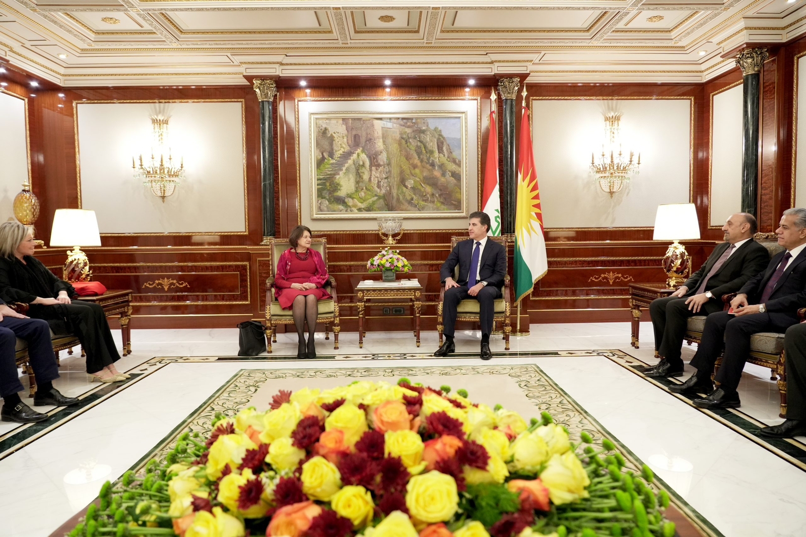 President Nechirvan Barzani meets with a high level UN delegation