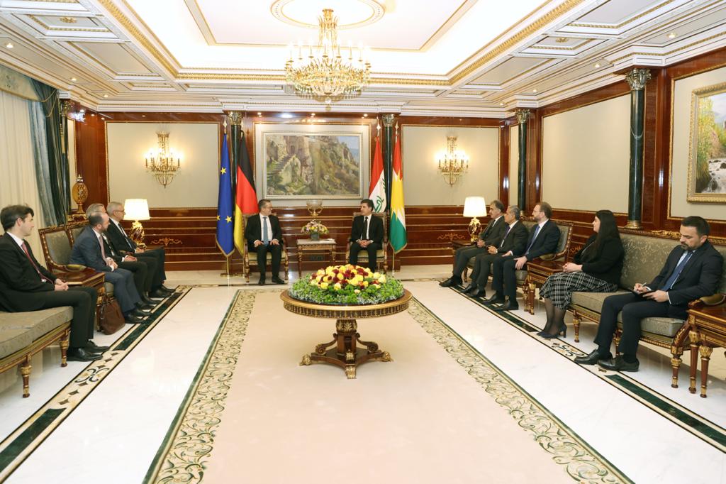 President Barzani discuss with a German delegation economic and security files