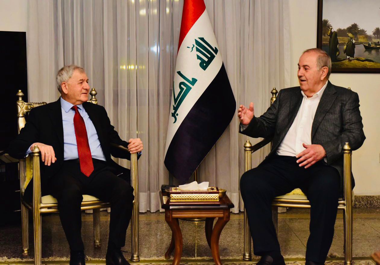 President Rashid receives Allawi in Baghdad
